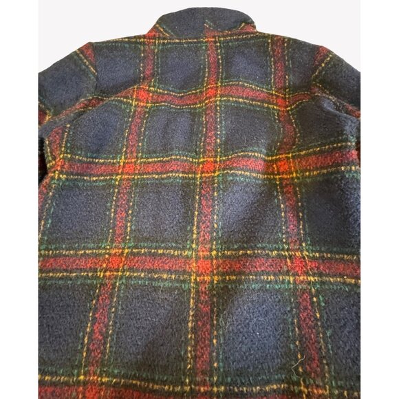 Old Navy Womens Size SMALL Navy Red Plaid Coat Wool Blend Long Duster - Picture 10 of 10